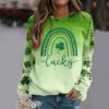 DUOWEI Ladies Crop Sweater Womens St Patricks Day Print O Neck Sweatshirt Round Neck Fit Pullover Tops 2002 Sweatshirt - Image 2