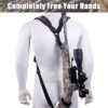 HUNTPAL Camo Backpack Rifle Sling Hands-Free Double Shoulder Strap Gun Sling, Adjustable Neoprene Backpack Connection Strap for Hunting Shooting Outdoors - Image 4
