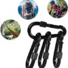 BEWISHOME 4 Pack Carabiner Hooks Hammock Locking Solid Metal D Clips with Heavy Duty 500LBS Screw Gate Hammock Locking,Quick Link for Outdoor Camping Hiking Traveling Backpacking Black & Silver - Image 7