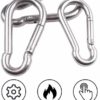 Carabiner Clip Heavy Duty Hook - 4 Pack Spring Snap D Ring 3.2 Inch Caribeener Clips Mountain Climbing Clips Stainless Steel Keychain Caribeaners YOKELLMUX - Image 4