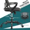 Office Chair, Desk Chair Mid Back Computer Chair Ergonomic Office Chair Mesh Computer Desk Chair with Lumbar Support Armrest, Executive Height Adjustable Swivel Task Chair for Women Adults - Image 6