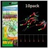 Toasis Fishing Bait Rigs Feather Hooks Assorted Size 10pack - Image 2