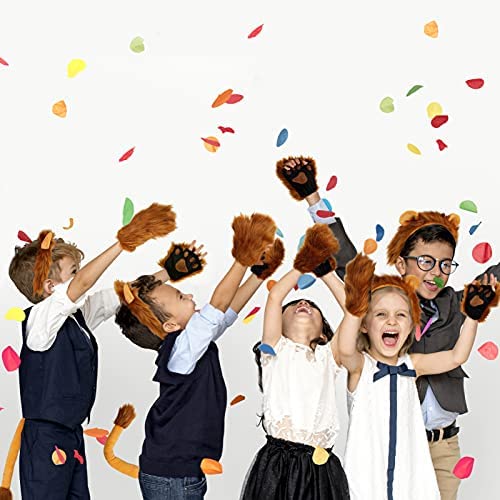 FRCOLOR Ears and Tail Set Plush Ears Headband Tail and Collar Paws Accessories Halloween Costume for Kids and Adults - Image 4