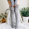 Thigh High Socks for Women Soft Cable Knit Over the Knee Boot Socks Long Warm Long Leg Warmers Knee High Socks - Image 2