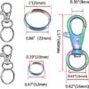 Rainbow Swivel Clasp Swivel Hook with Key Rings Clip Hook Snap Hook Keychain 75 pcs Hardware Accessories for Purse DIY - Image 2