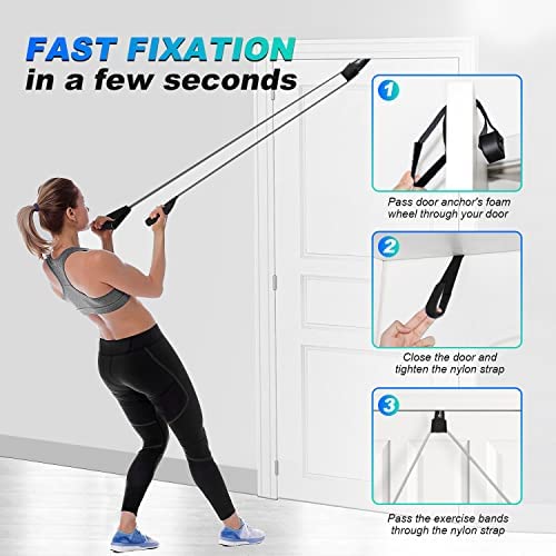 HPYGN Exercise Band, 5.9ft Resistance Bands Loop, Fitness Door Anchor for Home Gym Workout, Strength Training, Physical Therapy Bands - Image 6