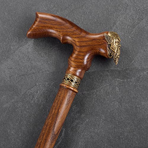 Handmade Viking Walking Cane for Men Fashionable - Cool Stylish Men's Cane - Fancy Wooden Walking Stick (Caramel) - Image 6