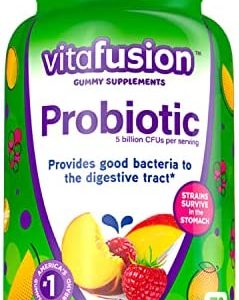 Vitafusion Probiotic Gummy Supplements, Raspberry, Peach and Mango Flavors, Probiotic Nutritional Supplements With 5 Billion CFUs, America’s Number 1 Gummy Vitamin Brand, 35 Day Supply, 70 Count