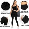 we fleece Women's Soft Capri Leggings-High Waisted Tummy Control Non See Through Workout Running Black Leggings Yoga Pants - Image 5