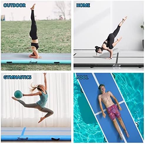 Jospolf Air Tumbling Mat Tumble Track,10ft/13ft/16ft/20ft Inflatable Gymnastics Air Mat for Gymnastics Training/Home Use/Yoga/Water Gymnastics Track With Pump - Image 6