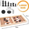Fast Sling Puck Game Large Size 22 x 11 in Sling Puck & Chess Game 2-in-1 Foldable Sling Football Game Set, Wooden Hocky Game - Excellent Gift Idea for Kids and Adults (Western Theme) - Image 3