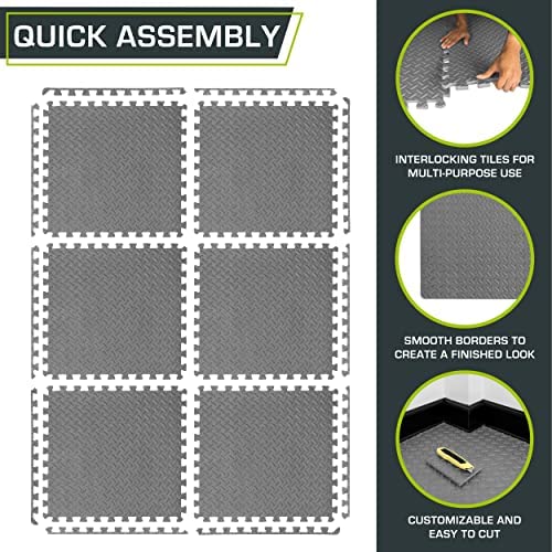 ProsourceFit Puzzle Exercise Mat ½”, EVA Foam Interlocking Tiles, Protective Flooring for Gym Equipment and Cushion for Workouts - Image 6