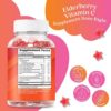 BeLive Elderberry Gummies with Vitaminc C, Propolis, Echinacea. Max Strength 200MG - Sambucus Black Elder Immune Support Vitamins Supplement Made for Adults & Kids | Raspberry Flavored. 50 Count - Image 2