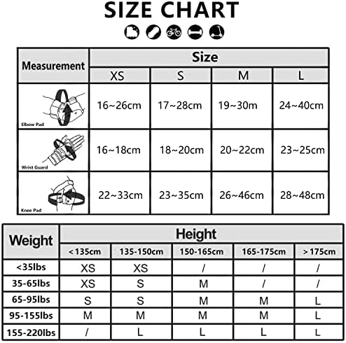 Forzueby Adult/Kids Knee Pads Elbow Pads Wrist Guards 6 in 1 Protective Gear Set for Inline Roller Skating Skateboarding Scooter BMX etc. - Image 5