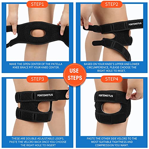 FORTEMOTUS Knee Brace with Patella Gel Pads, Non-Slip Breathable Knee Pads with Multi-hole Design, good for Meniscus Tear, Arthritis, ACL, MCL Injury Recovery, Knee Joints Pain Relief, Essential Workout Knee Support for Men Women, 1-Pack - Image 5