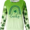 DUOWEI Ladies Crop Sweater Womens St Patricks Day Print O Neck Sweatshirt Round Neck Fit Pullover Tops 2002 Sweatshirt - Image 4