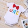 IBTOM CASTLE Cake Smash Outfit Boy 1st Birthday Circus Gentleman Romper+Bloomers+Suspenders 3PCS Clothes Set Photo Props - Image 5