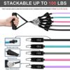 Exercise Resistance Bands Set for Women, Home Gym Fitness Workout Bands 11PCS with Fitness Tubes, Foam Handles, Ankle Straps, Door Anchor, Carrying Pouch for Yoga, Physical Therapy, Up to 100 lbs - Image 4
