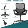 Office Chair, Desk Chair Mid Back Computer Chair Ergonomic Office Chair Mesh Computer Desk Chair with Lumbar Support Armrest, Executive Height Adjustable Swivel Task Chair for Women Adults - Image 7