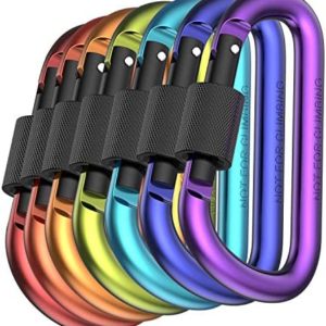 WAKUSEI Carabiner Clips Hook for Home, Rv, Camping, Fishing, Hiking, Traveling Improved Durable Spring 7 Packs