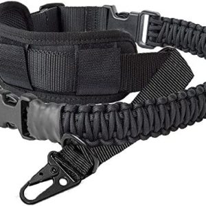550 Paracord 2 Point Rifle Sling Gun Strap with Shoulder Pad Adjustable Two Point Sling