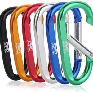 Mr. Pen- Carabiner, 6 pcs, 3 inch Aluminum D Ring Carabiner Clip, Key Chain Clip, Backpack Clips, Carabiner Clip, Key Hook for Pants, Hook Clips, Clip on Keychain, Hooks for Keys, Carabiners