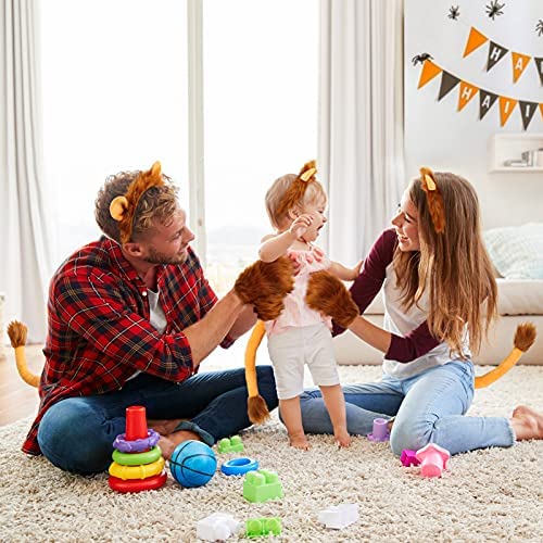 FRCOLOR Ears and Tail Set Plush Ears Headband Tail and Collar Paws Accessories Halloween Costume for Kids and Adults - Image 3