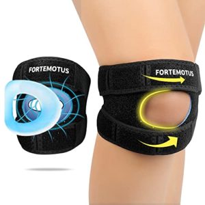 FORTEMOTUS Knee Brace with Patella Gel Pads, Non-Slip Breathable Knee Pads with Multi-hole Design, good for Meniscus Tear, Arthritis, ACL, MCL Injury Recovery, Knee Joints Pain Relief, Essential Workout Knee Support for Men Women, 1-Pack