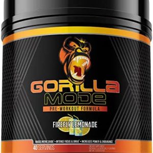 Gorilla Mode Pre Workout - Massive Pumps · Laser Focus · Energy · Power - L-Citrulline, Creatine, GlycerPump™, L-Tyrosine, Agmatine, Kanna, N-Phenethyl Dimethylamine Citrate - 574 Grams (Lemonade)