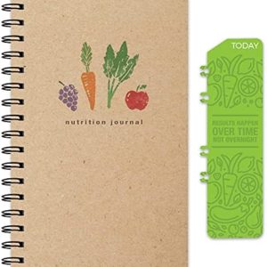 Global Printed Products Daily Food Diary, Nutrition Planner, Health Journal, Meal Planner: Clip-in Bookmark, Sturdy Binding, Thick Pages & Laminated Protective Cover (Kraft)
