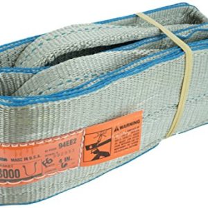 DD Sling (USA Made). 4" x 10', Flo Guard 2 Ply, Polyester Lifting Slings, Eye & Eye, Heavy Duty, 11500 lbs Vertical, 9200 Choker, 23000 Basket Load Capacity (4" x 10')