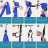 xrwlyxgs Yoga Hammock Durable Elastic 25KN Aerial Yoga Hammock Ceiling Suspension Yoga Sling with Daisy Chain Suitable for All Levels of Yoga Starter kit(Light Blue) - Image 3
