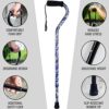 DMI Walking Cane and Walking Stick for Men and Women, Lightweight and Adjustable, FSA HSA Eligible, Supports up to 250 lbs with Ergonomic Soft Foam Offset Hand Grip and Wrist Strap, Purple Flower - Image 7