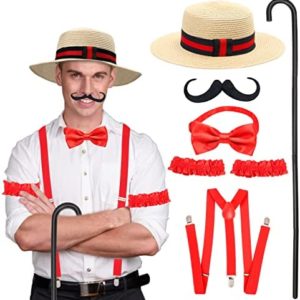 Keymall Barbershop Quartet Costume Accessory 6 Pieces for Circus Barker Roaring 1920's Vintage Halloween Dress Up Costume