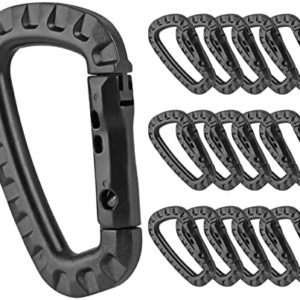 16 Pack Tactical Carabiners Keychain Climbing D Rings Spring Snap Gear Clip Utility Hooks Backpack Hanging Buckle for Camping