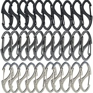 Bytiyar 10 PCS Small Metal 1.6 inch(41mm) Carabiner Clips Dual Spring Wire Gate Snap Hooks Keychain Buckle Tool