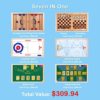 Kiditos 27.2" 7 in 1 Giant Sling Puck Game, Black Jack, Texas Hold'em, Bowling, Curling, Checkers, Chess, Ultimate Multiple Tabletop Wooden Board Game for Kids and Adults - Image 6