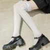 ujeer Lolita Fishnet Thigh High Socks Heart Striped Lace Patterned Ruffled Over Knee Long Stockings, Medium, 6EE707082-W-1_GWX0929 - Image 5