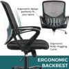 Office Chair, Desk Chair Mid Back Computer Chair Ergonomic Office Chair Mesh Computer Desk Chair with Lumbar Support Armrest, Executive Height Adjustable Swivel Task Chair for Women Adults - Image 8