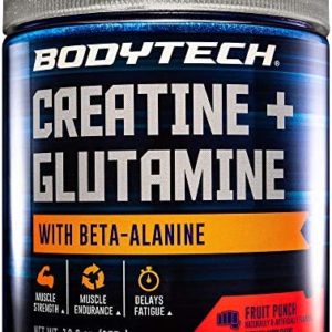 BodyTeach Creatine and Glutamine with Beta Alanine Fruit Punch Supports Muscle Growth, Recovery and Immune Health (12.6 Ounce Powder)