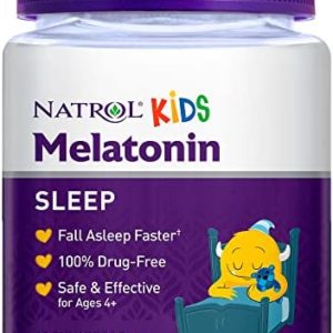 Natrol Kids Melatonin Sleep Aid Gummy, 1mg, Supplement for Children, Ages 4 and up, 60 Berry Flavored Gummies