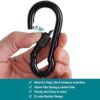 BEWISHOME 4 Pack Carabiner Hooks Hammock Locking Solid Metal D Clips with Heavy Duty 500LBS Screw Gate Hammock Locking,Quick Link for Outdoor Camping Hiking Traveling Backpacking Black & Silver - Image 2