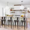 Changjie Furniture Swivel Metal Bar Stool Kitchen Counter Bar Stools Set of 4 (Swivel 30 inch, Distressed Gold Wooden) - Image 3