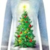 DUOWEI Summer Short Sleeve New Casual Women's Casual T Shirt Long Sleeve Christmas Print Round Neck Top Old Lady Shirts - Image 4