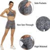 OUYISHANG Workout Shorts Womens3/8 Yoga Shorts with Pockets,High Waisted Running Athletic Volleyball Print Shorts - Image 4