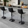 LEMBERI Adjustable Swivel Bar Stools Set of 2, Pu Leather Counter Height Barstools for Kitchen Island, Armless Modern Bar Stool Dining Chairs with Back - Image 3