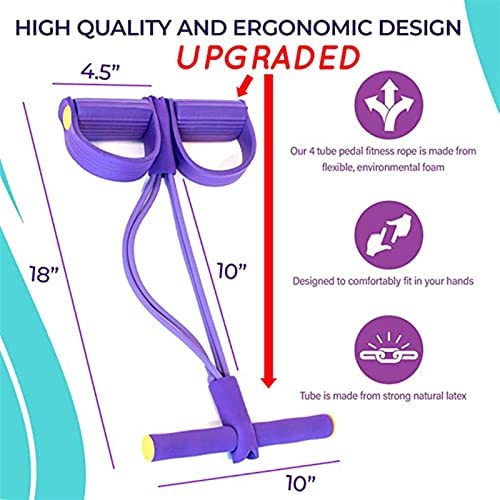 HYVET Workout Machine, Pedal Resistance Band Bodybuilding Extender Tension Band Yoga Stretching Massage Ball Trigger Point Fitness Hand Foot Pain (Color : Purple) - Image 2