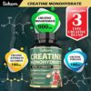 150 Capsules - 13in1 Creatine Monohydrate Blended Capsule 9000mg with Cranberry, Dandelion, Uva Ursi, Ashwagandha, Horny Goat Weed & More - Muscle, Energy, Athletic Performance Support - Image 5