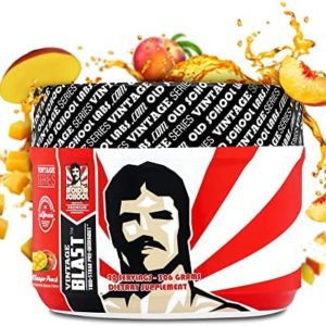 Vintage Blast Pre-Workout – Two-Stage Pre Workout Energy Supplement – Muscle Endurance, Pumps & Focus – Nitric Oxide Booster + Controlled-Release Caffeine + Aminos – Sugar-Free & Natural – 306g