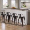 Changjie Furniture Swivel Metal Bar Stool Kitchen Counter Bar Stools Set of 4 (Swivel 30 inch, Distressed Gold Wooden) - Image 5